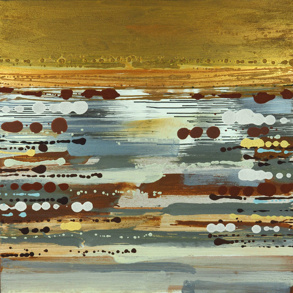 Bartos Saro Mirage abstract landscape in gold colour
